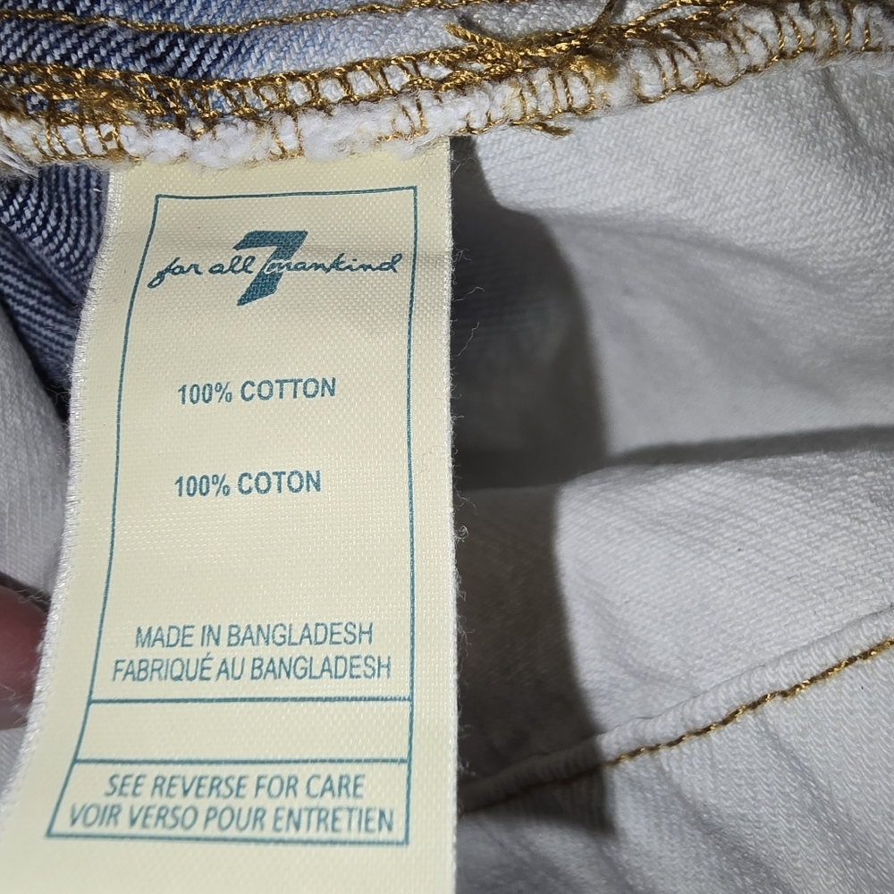 Denim Blue and White Girls Jumper Dress 7‎ For All Mankind 18mos - Picture 7 of 8